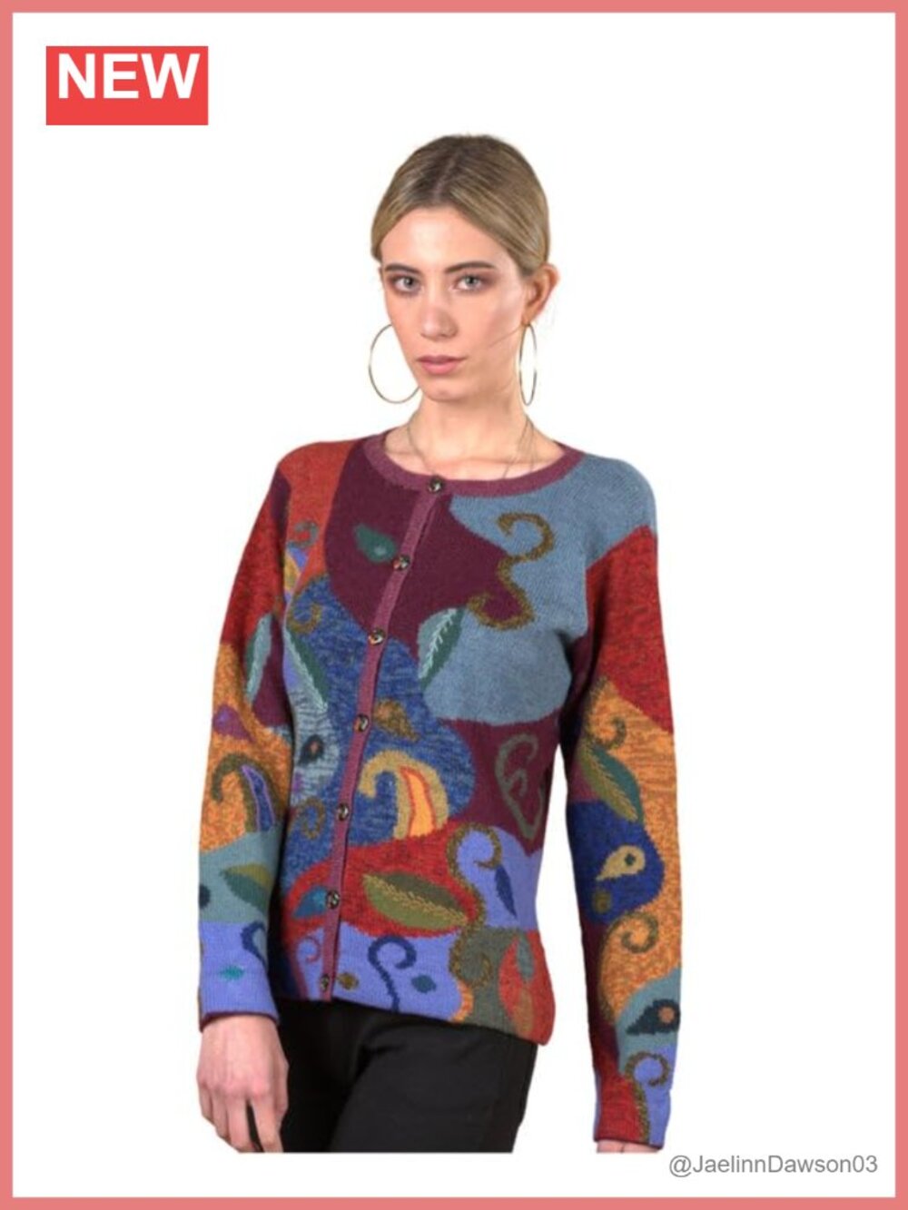 100% Peruvian Baby Alpaca Cardigan Embroidered Crochet Women Sweater